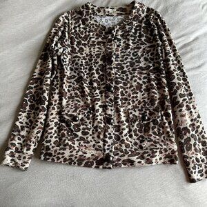 LIKE NEW Linea Domani Leopard Print Cardigan